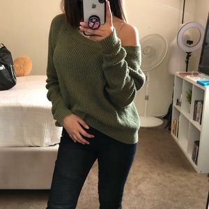 Olive Green Knitted Pullover